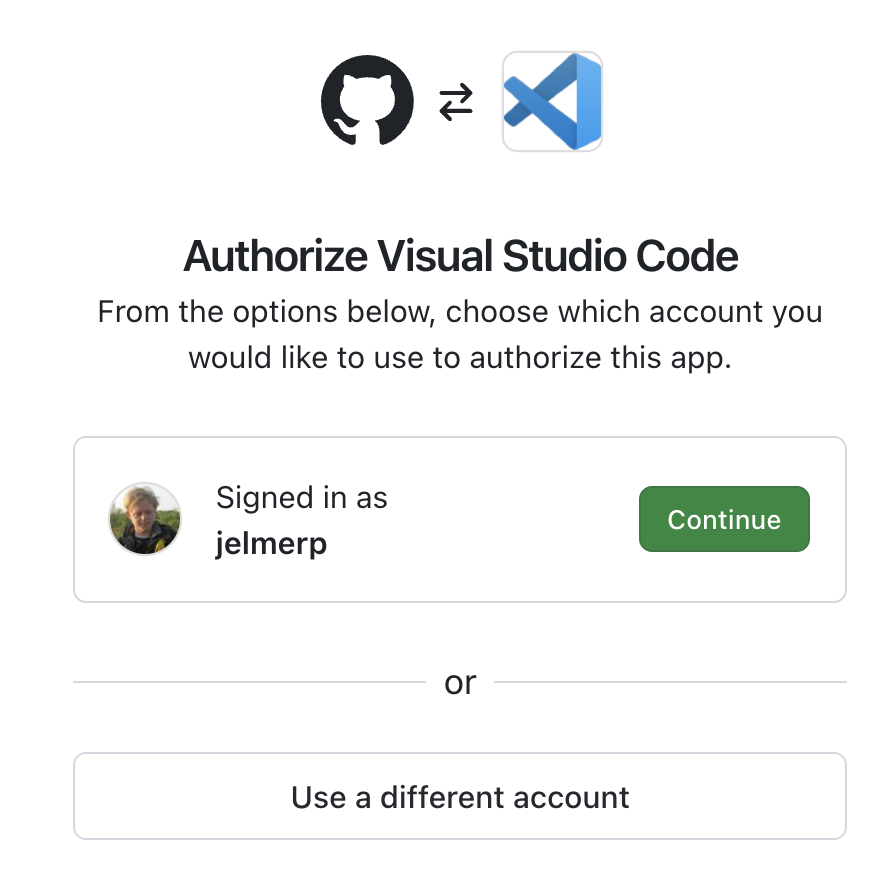 Screenshot of the VS Code interface, showing the GitHub Copilot login prompt