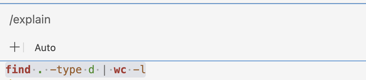 Screenshot of Copilot inline chat feature, showing a code snippet and the 'Chat about this code' option in the context menu