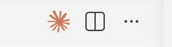 Screenshot of the VS Code interface, showing the Claude Code icon in the top right corner of the window