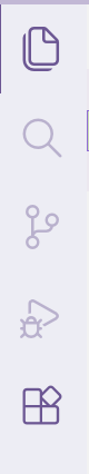 Screenshot of the VS Code Activity Bar, showing the Extensions icon highlighted