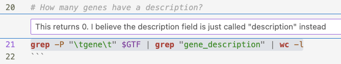 A screenshot showing how to hover over Copilot suggestions.