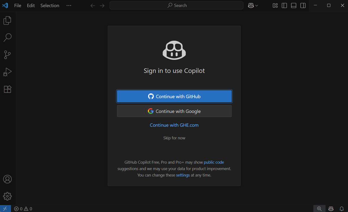 A screenshot of VS Code