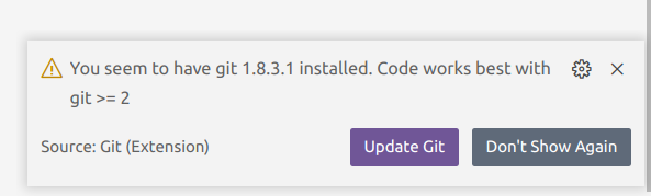 A screenshot of a popup you may get when first opening VS Code.