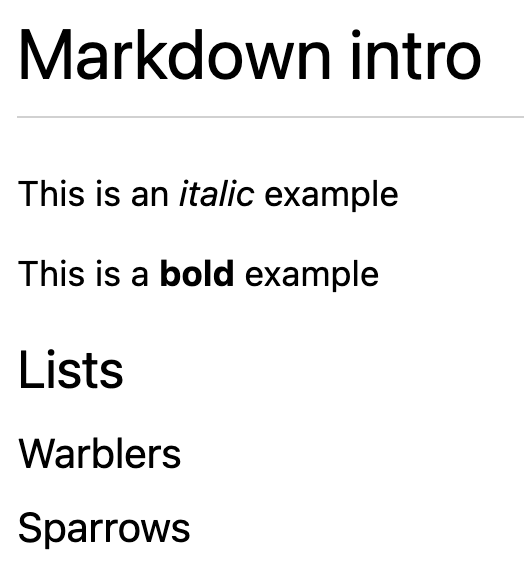 A side-by-side screenshot of a source Markdown document and its VS Code preview.